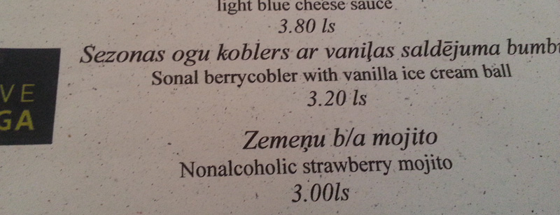 badly translated menu