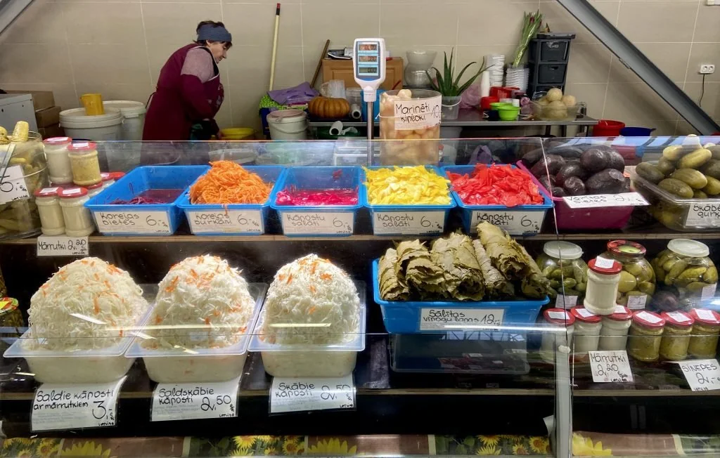 pickled vegetables at riga central market