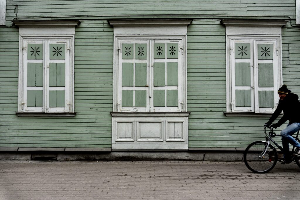 wooden building in riga