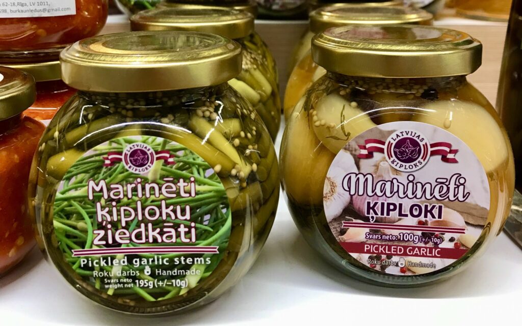 pickled-garlic at latvian supermarket