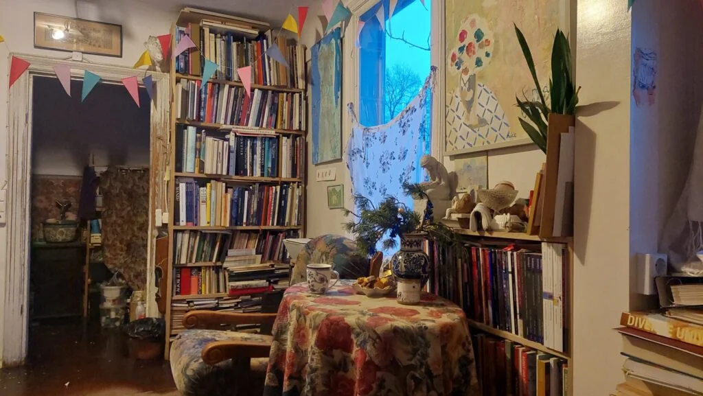 hygge atmosphere at artists studio in riga