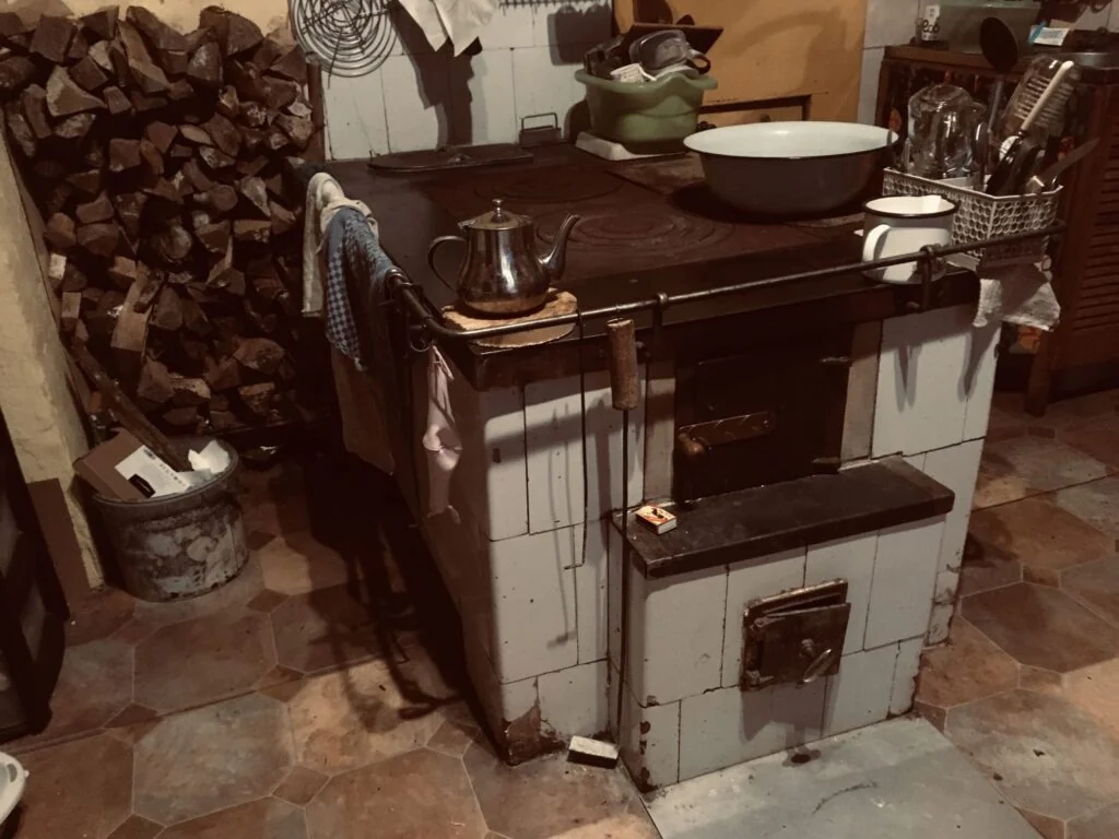 wood fired stove in latvia